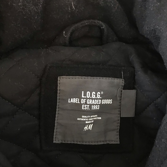 H&M Black Wool Pea Coat / Over Coat - Picture 2 of 2